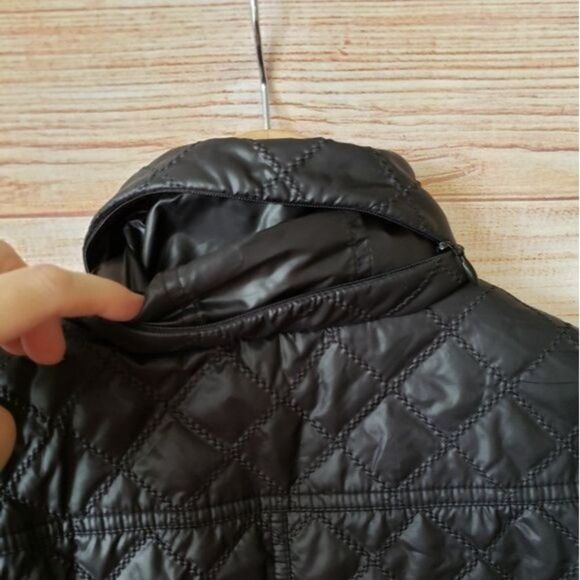 Laundry by Shelli Segal Quilted Zip Front Jacket Hood Animal Print Women's XS - Picture 9 of 13